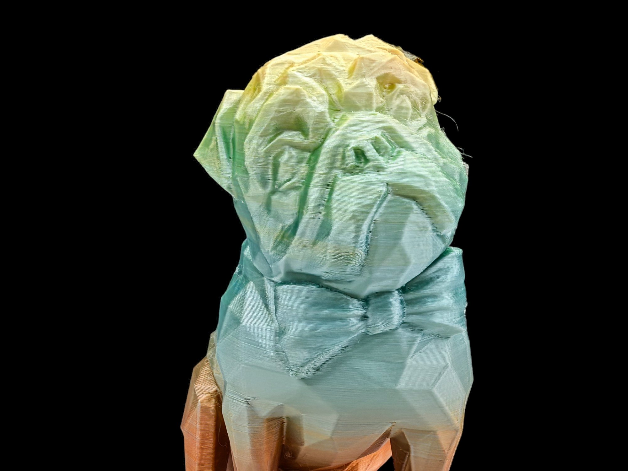 Perro Pug Multicolor en Impresión 3D