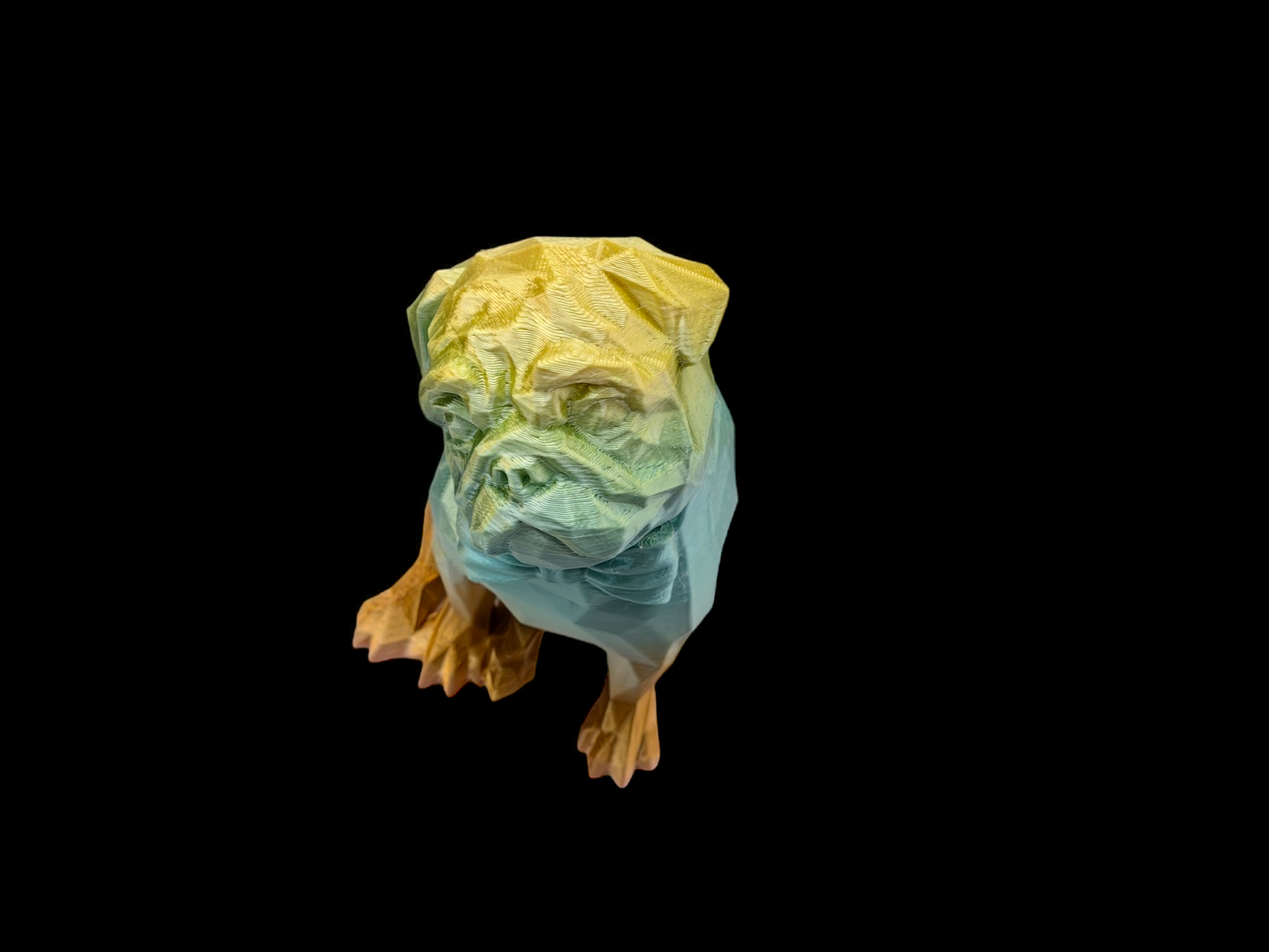 Perro Pug Multicolor en Impresión 3D