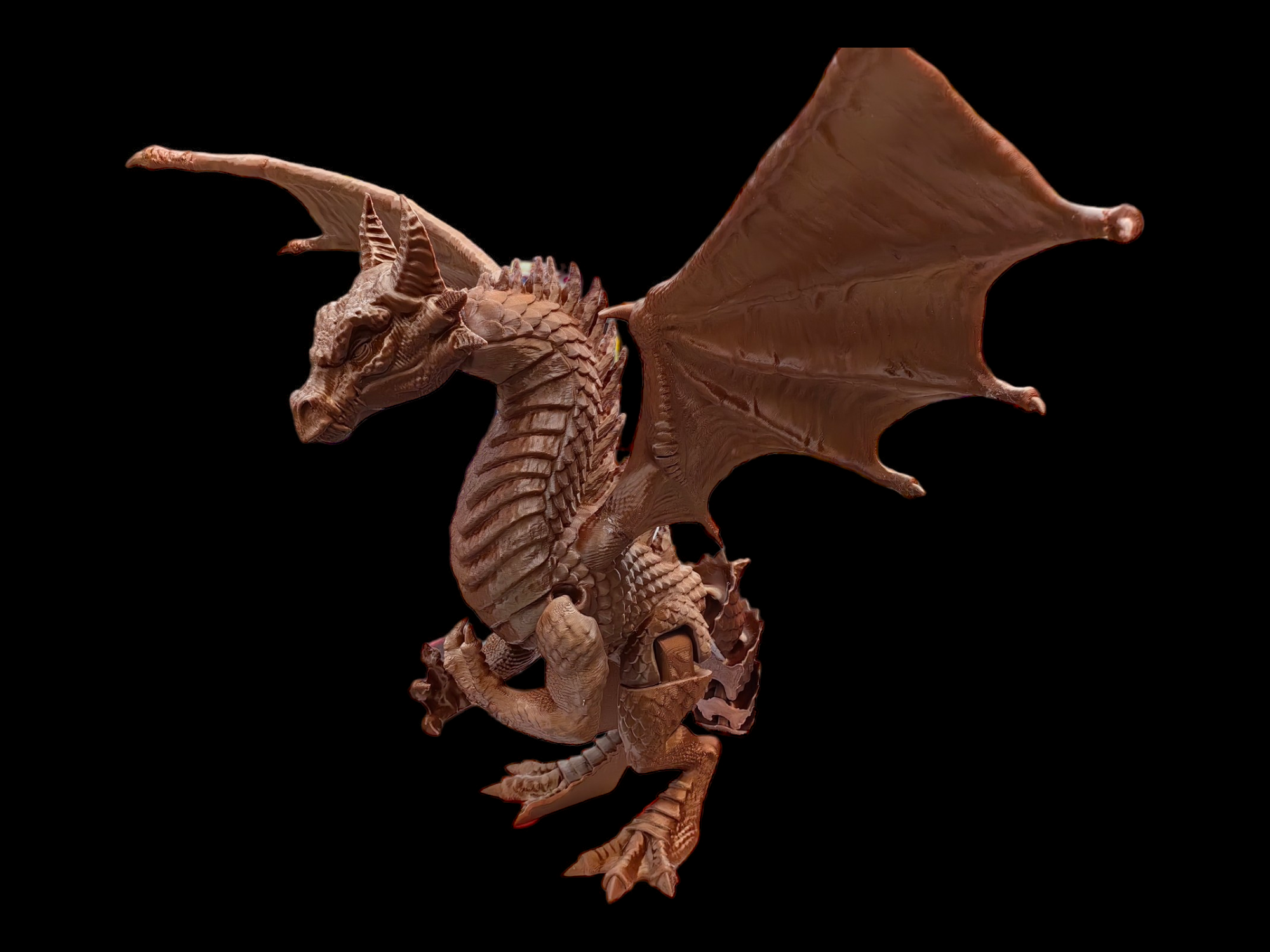 Dragon Articulado Estilo Cobre en Impresión 3D