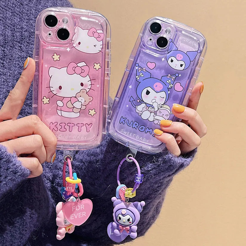 Carcasa iPhone Kuromi Sanrio y kitty 1