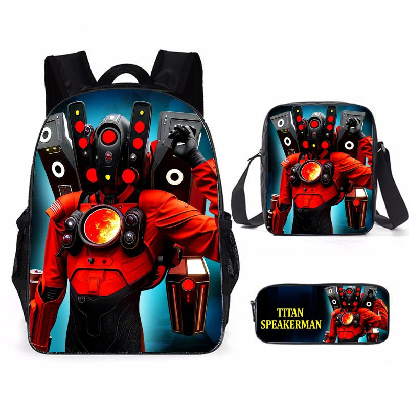 Kit Mochila Skibidi Toilet Titan 3 en 1