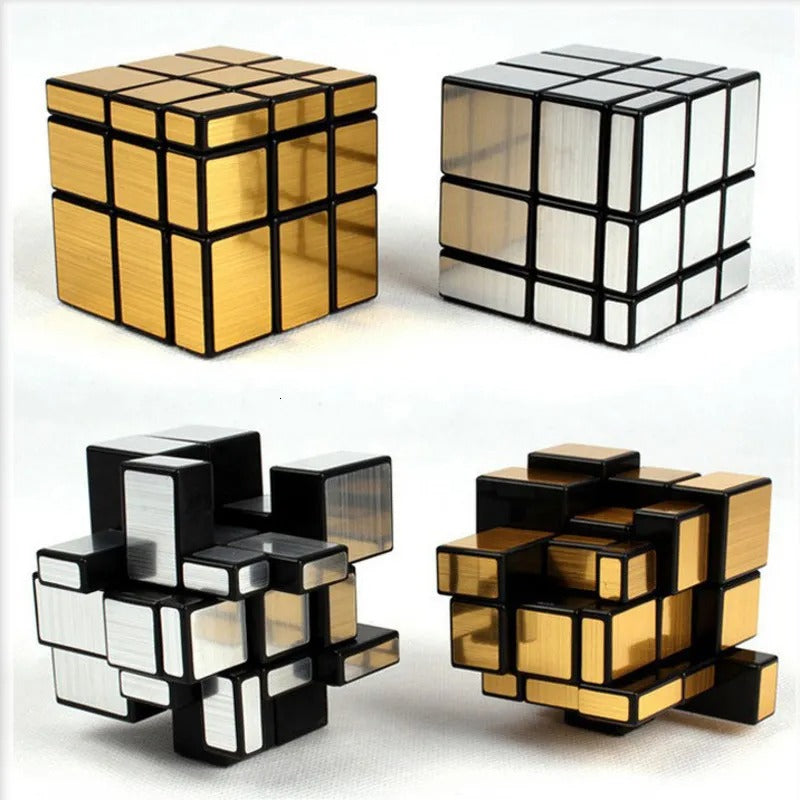 Cubo Magic Rubik Espejo Dorado y Plateado