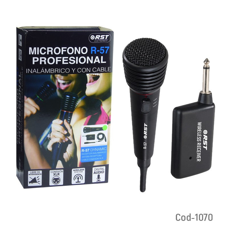 Microfono Duo (Inalambrico y Cable)