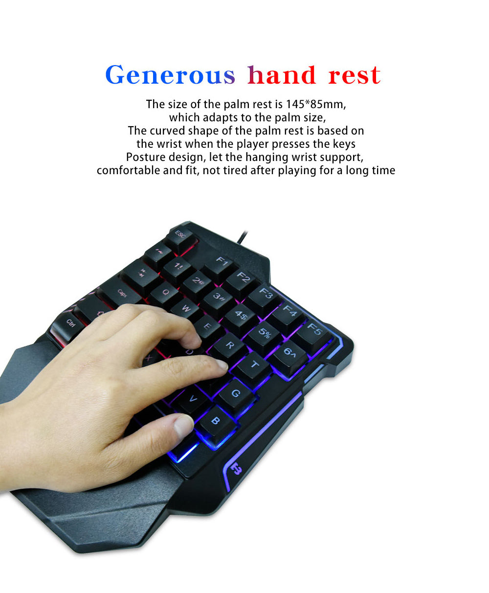 Teclado Gamer (Una Mano) con Cable